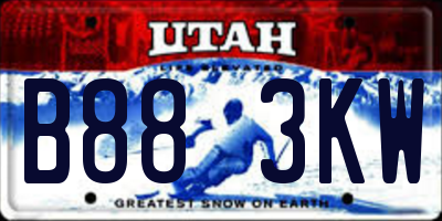 UT license plate B883KW