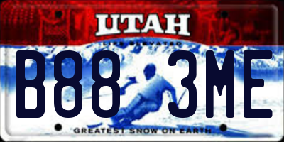 UT license plate B883ME