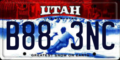 UT license plate B883NC