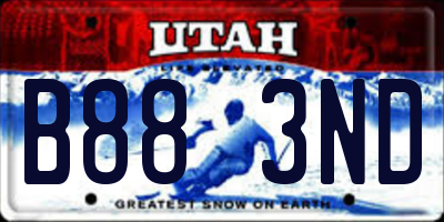 UT license plate B883ND