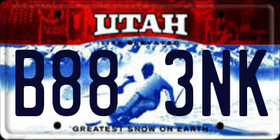 UT license plate B883NK