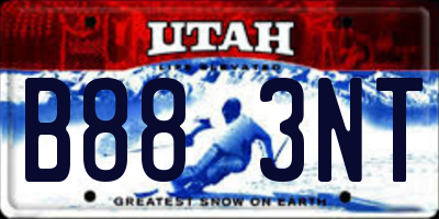 UT license plate B883NT