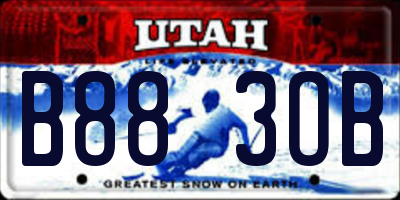 UT license plate B883OB