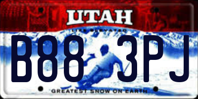 UT license plate B883PJ