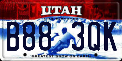 UT license plate B883QK