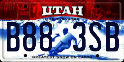 UT license plate B883SB