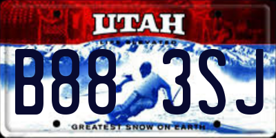 UT license plate B883SJ