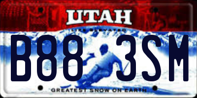 UT license plate B883SM