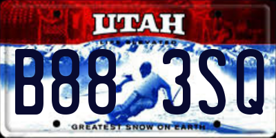 UT license plate B883SQ