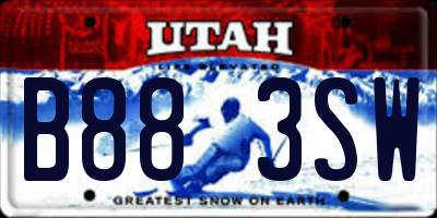 UT license plate B883SW