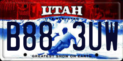 UT license plate B883UW