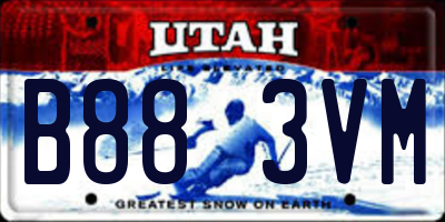 UT license plate B883VM