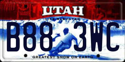UT license plate B883WC