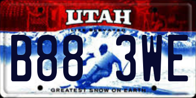 UT license plate B883WE