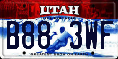UT license plate B883WF