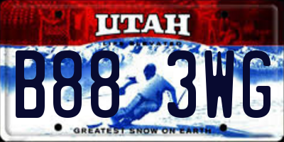 UT license plate B883WG