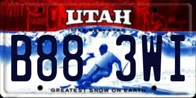 UT license plate B883WI