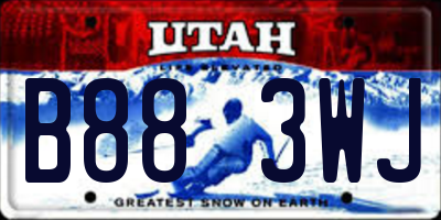 UT license plate B883WJ