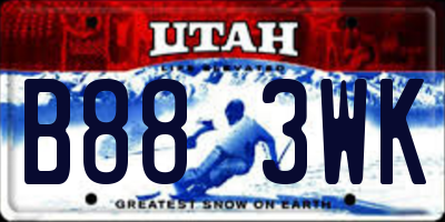 UT license plate B883WK