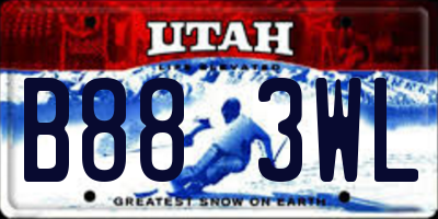 UT license plate B883WL