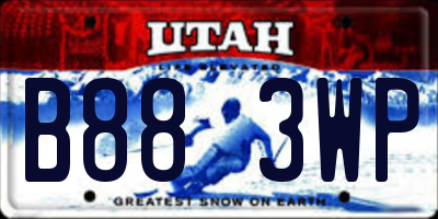 UT license plate B883WP