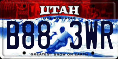 UT license plate B883WR