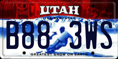 UT license plate B883WS