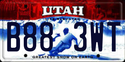 UT license plate B883WT