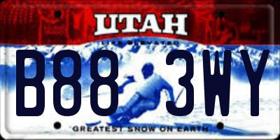 UT license plate B883WY