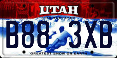 UT license plate B883XB