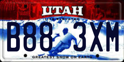 UT license plate B883XM