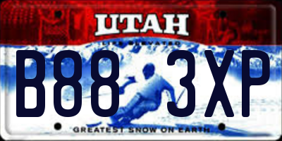 UT license plate B883XP