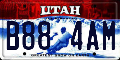 UT license plate B884AM