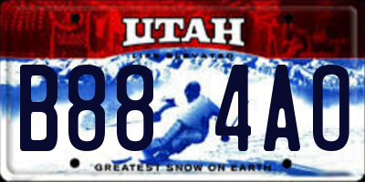 UT license plate B884AO