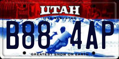 UT license plate B884AP