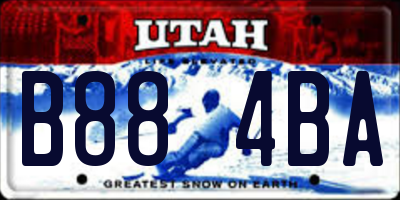 UT license plate B884BA