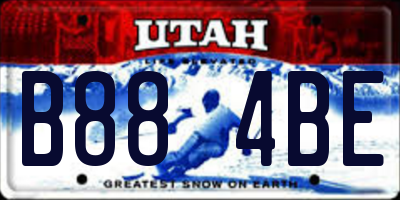 UT license plate B884BE