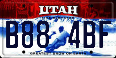 UT license plate B884BF