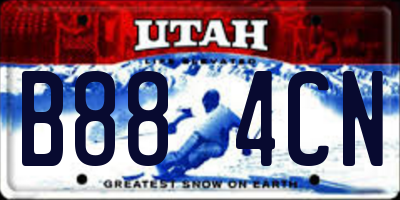 UT license plate B884CN