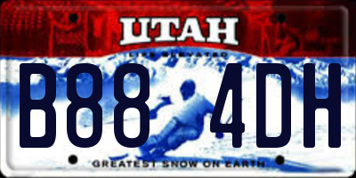 UT license plate B884DH