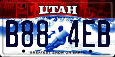 UT license plate B884EB