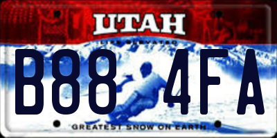 UT license plate B884FA
