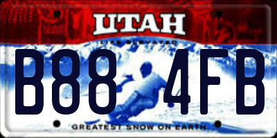 UT license plate B884FB