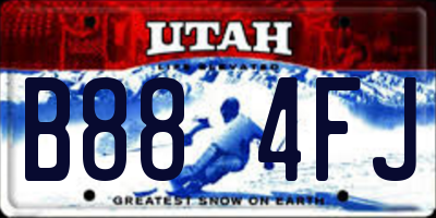 UT license plate B884FJ
