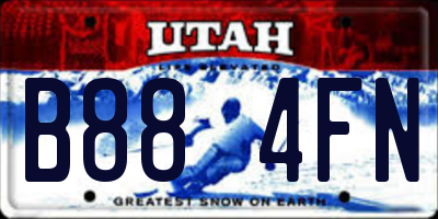 UT license plate B884FN