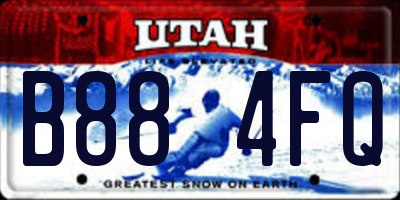 UT license plate B884FQ
