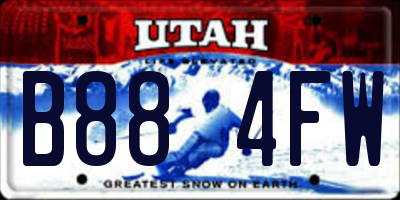 UT license plate B884FW