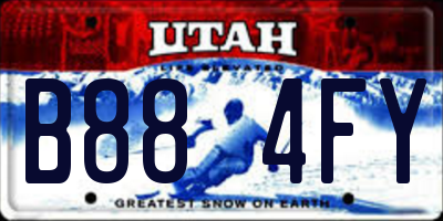 UT license plate B884FY