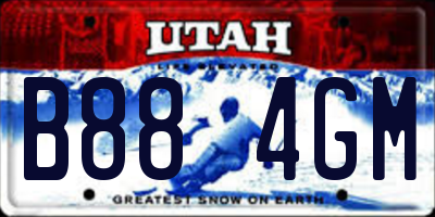 UT license plate B884GM