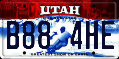 UT license plate B884HE